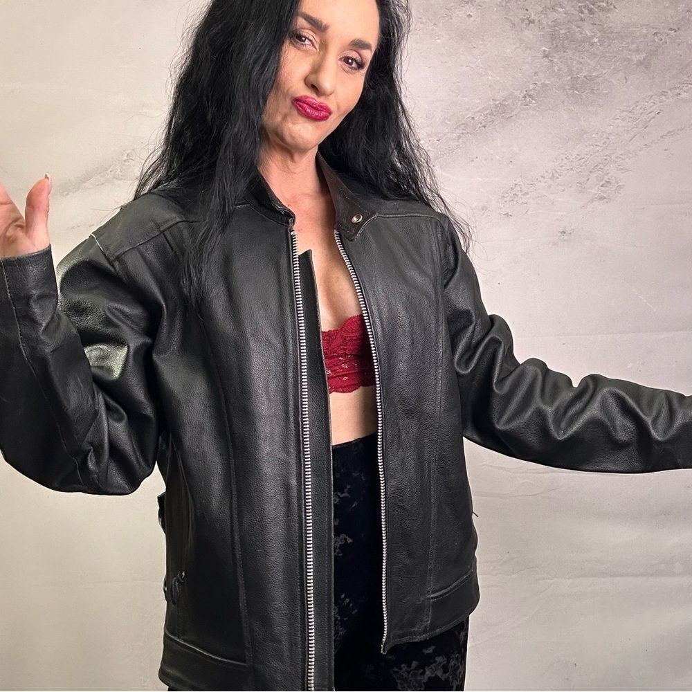 Rocky Mountain Hides heavy duty lined motorcycle coat jacket oversized